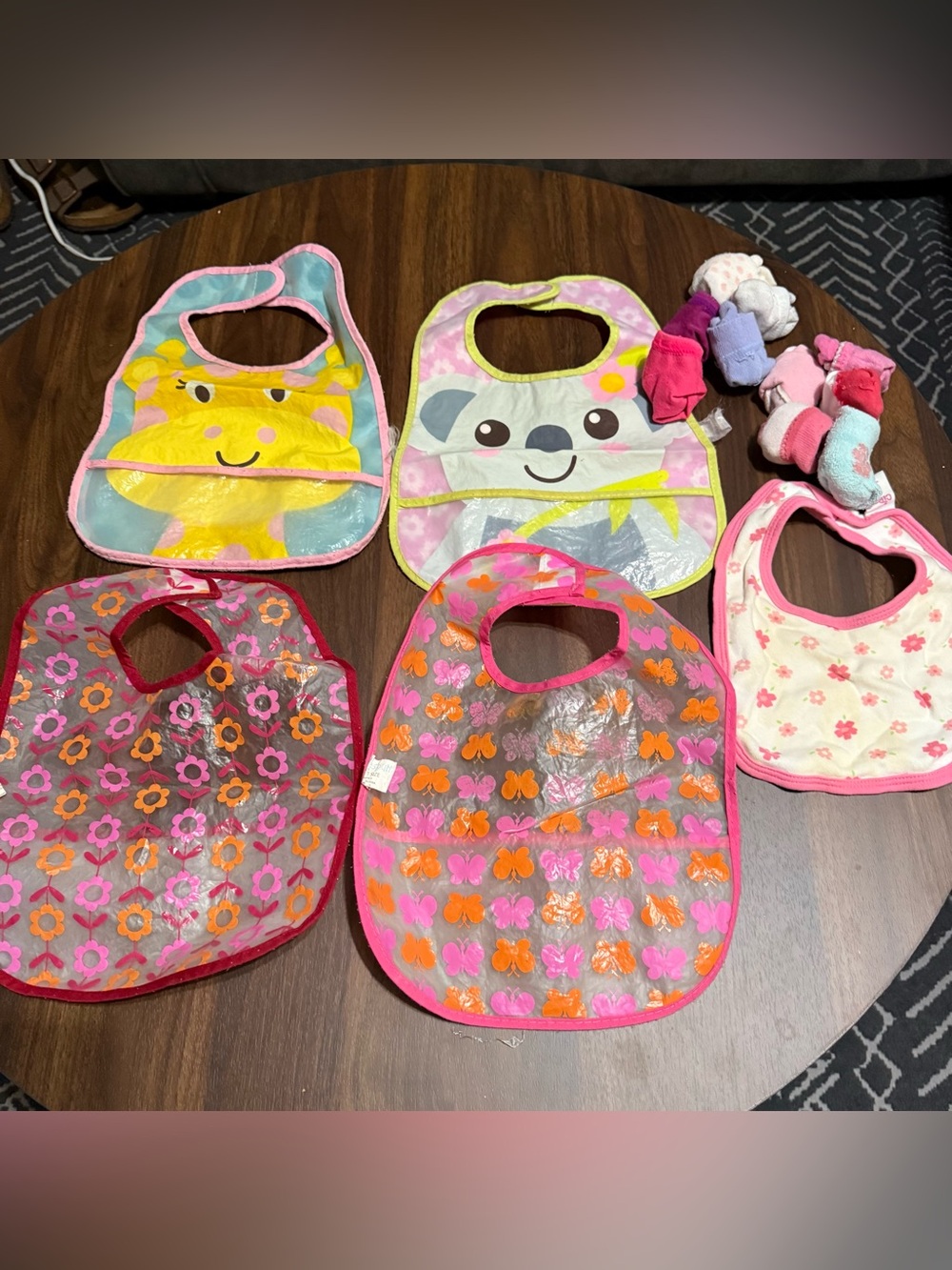 Girls bibs and socks bundle